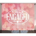 thumbnail image 1 of Ambesonne Abstract Curtains 2 Panel Set, Engagement Card, 108" x 90", Salmon Pink and White, 1 of 3