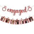 thumbnail image 1 of Engagement Party Decorations, Glittery Red Engaged Banner Engagement Photo Banner with Romantic Memories Picture Frames for Wedding Bridal Shower Engagement Party Supplies, 1 of 6