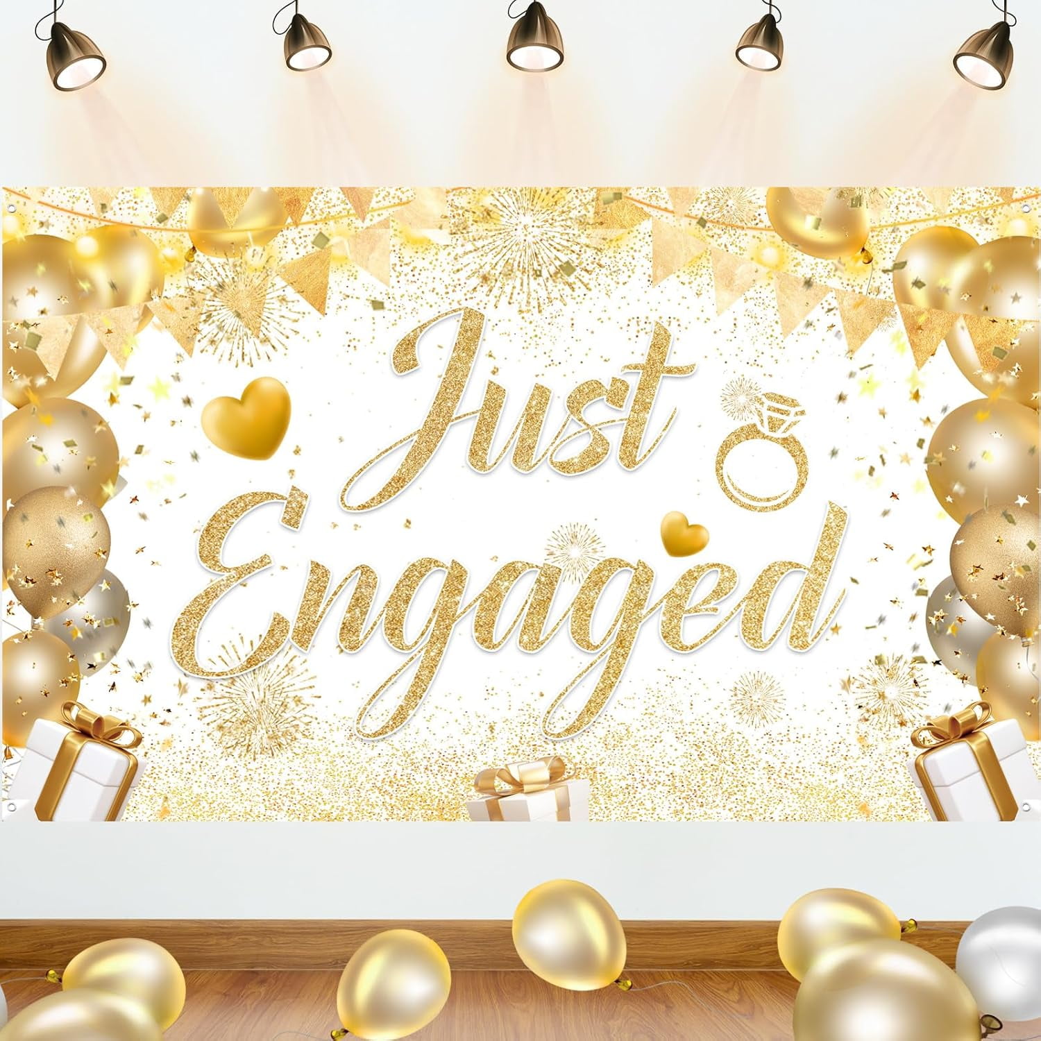 Hochzeit Diamant Ring Banner Glitzer Junggesellinne Produktbild-Vorschau 3