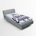 thumbnail image 1 of Engagement Party Fitted Sheet, We Are Engaged Announcement Words Wedding Ring Celebration, Soft Decorative Fabric Bedding, Twin XL Size, Sky Blue and Navy Blue, by Ambesonne, 1 of 2