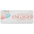 thumbnail image 1 of Engagement Party Kitchen Mat, We Are Engaged Celebration Words Card with Balloons Hearts Image, Plush Decorative Kitchen Mat with Non Slip Backing, 47" X 19", Pale Pink and Blue, by Ambesonne, 1 of 1