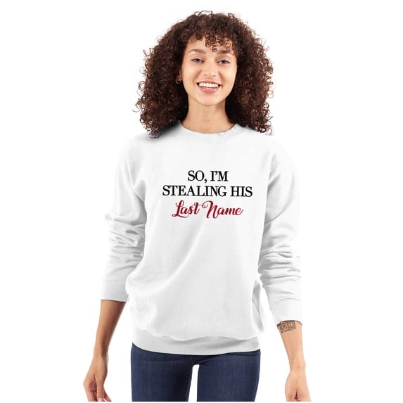 Engagement Party Photos Set His Hers Women Crewneck Sweatshirt Brisco Brands L