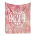 thumbnail image 1 of Engagement Party Soft Flannel Fleece Blanket, Engagement Party Cards with Blurry Abstract Circles Art Print, Cozy Plush for Indoor and Outdoor Use, 70" x 90", Salmon Pink and White, by Ambesonne, 1 of 5