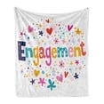 thumbnail image 1 of Engagement Party Soft Flannel Fleece Blanket, Cartoon Patchwork Inspired Hearts Engagement Party Theme Image Art Print, Cozy Plush for Indoor and Outdoor Use, 50" x 70", Multicolor, by Ambesonne, 1 of 5