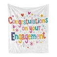 thumbnail image 1 of Engagement Party Soft Flannel Fleece Throw Blanket, Congratulations Theme Hearts Spots Floral Detail Artwork Print, Cozy Plush for Indoor and Outdoor Use, 70" x 90", Multicolor, by Ambesonne, 1 of 5