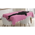 thumbnail image 1 of Engagement Party Tablecloth, Silhouette of Dancing Flirty Embracing Couple on Dream Pink Background, Rectangular Table Cover for Dining Room Kitchen, 60 X 84 Inches, Black and Pink, by Ambesonne, 1 of 3