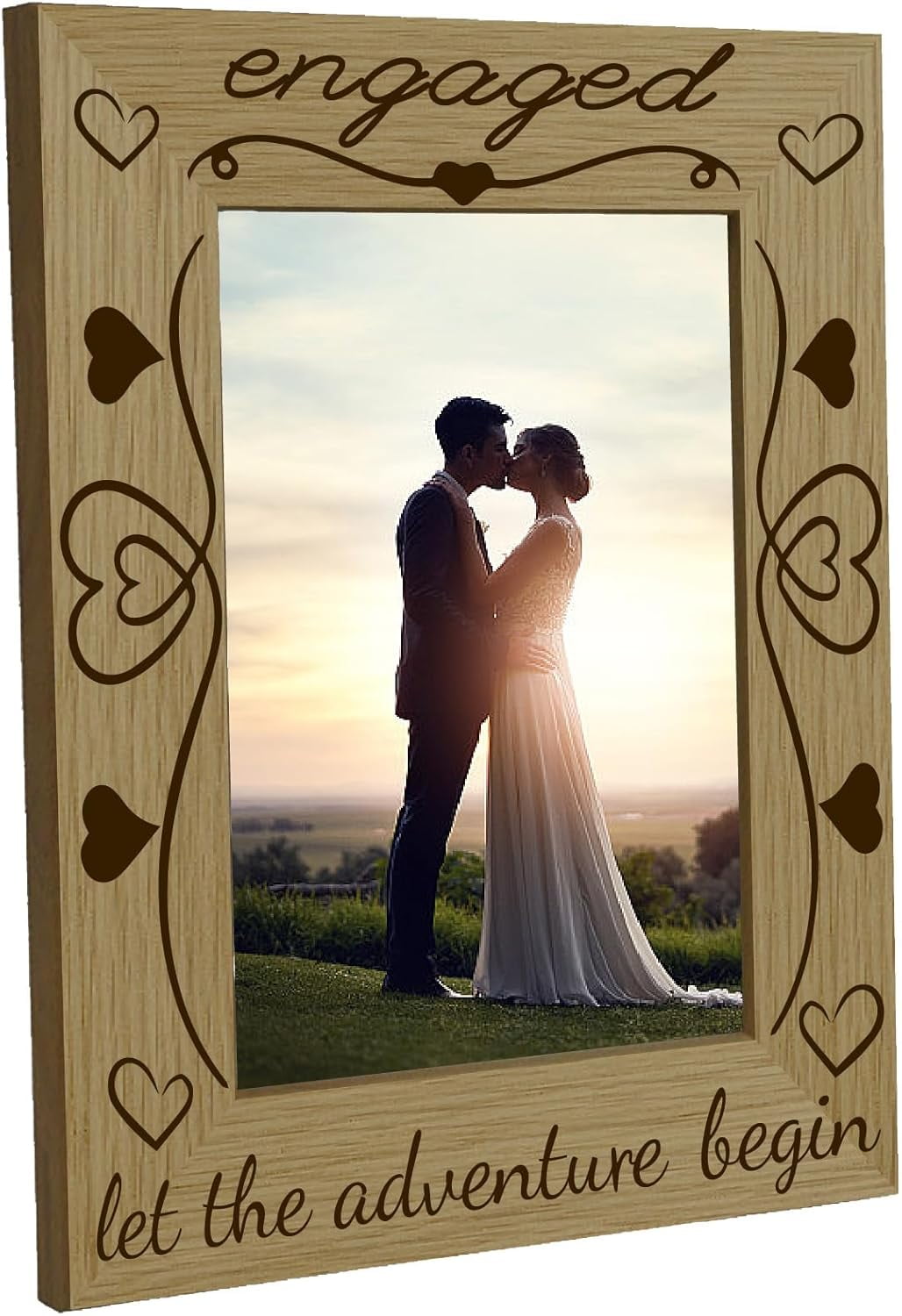 Engagement Picture Frame Wood Photo Frame Holds Display Pictures 4x6 ...