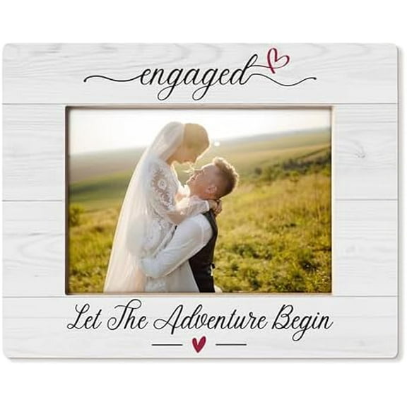 Engagement Picture Photo Frame 5x7, Just Engaged Gifts, Let the Adventure Begin Engagement, Newly Engaged Gifts for Couple, Engagement Gift, Wedding Gifts for Newlyweds