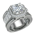 thumbnail image 1 of Engagement Ring 14K White Gold Halo Rings for women 8.00 mm 6.85 carat (Moissanite Center), 1 of 5
