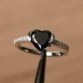 thumbnail image 1 of Sm Jewels Heart Black Lab Created Diamond Engagement Rings 1 ct. t.w. 925 Sterling, Sterling Silver, 1 of 3