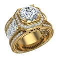thumbnail image 1 of Engagement Ring 18K Gold Halo Rings for women 8.00 mm 6.85 carat (G,VS1) (Moissanite Center), 1 of 5