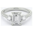 thumbnail image 1 of Engagement Ring For Women 3.00 cts Emerald Cut Moissanite Ring Anniversary18K White Gold Plated Promise Ring Valentine's Day Gift for Her, 1 of 5