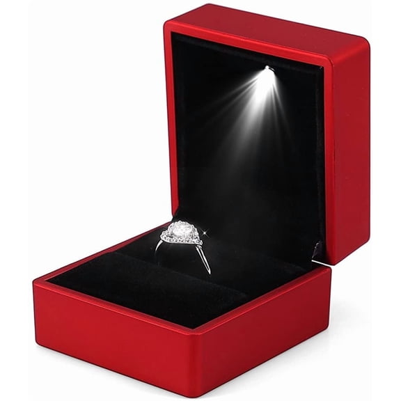 Engagement Ring LED Light Ring Box Jewelry