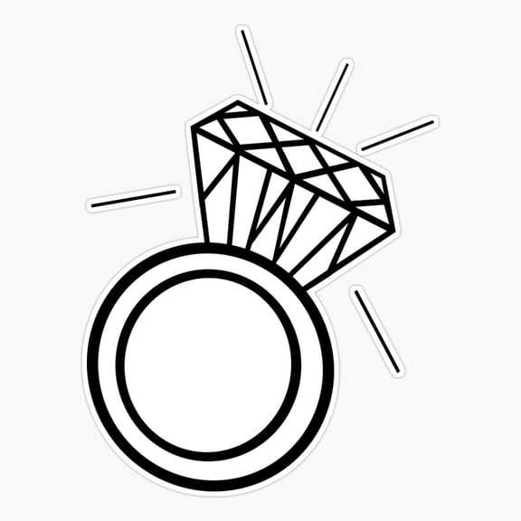 Engagement Ring Love Proposal Sticker