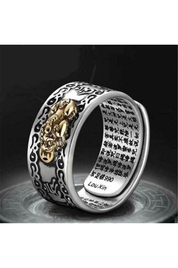 Engagement Ring Pixiu Ring Feng Shui Wealth Buddhist Jewelry Ring Ring for Women Ring Birthday Christmas Gift