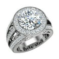 thumbnail image 1 of Engagement Ring Real Accented Diamond Ring 18K White Gold 4.55 CT TW (G,VS1) (Moissanite Center), 1 of 5