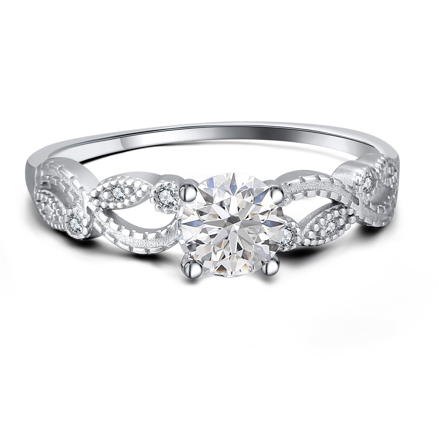 Engagement Ring Sterling Silver Cz Versia Filigree Womens Ginger Lyne ...