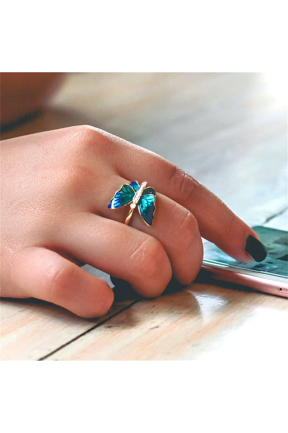 Engagement Ring Women's Creative Butterfly Fashion Insect Cool Ring Zircon Engagement Rings Wedding Enagement Anniversary Ring, Engagement Ring for Women Promise Ring