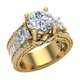thumbnail image 1 of Engagement Ring for Women 7.30 mm 4.85 carat Past Present Future Style 14K Gold (Moissanite Center), 1 of 5