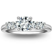 Engagement Ring for Women Le Sha Cz Sterling Silver 5 Stone Wedding Ring by Ginger Lyne