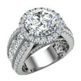 thumbnail image 1 of Engagement Rings 14K White Gold Real Diamond Accented Proposal Ring Channel Set 6.40 CT TW (G,SI)&nbsp;, 1 of 5