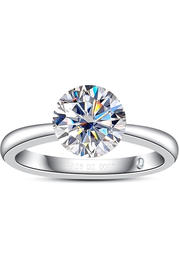 Engagement Rings 2/3CT D Color VVS1 925 Sterling Silver Moissanite Invisible Setting Wedding Promise Ring for Women with Certificate