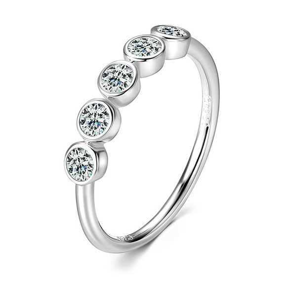 Engagement Rings,5pcs 3mm moissanite 925 Sterling Silver,Womens Rings Jewelry,Promise Rings