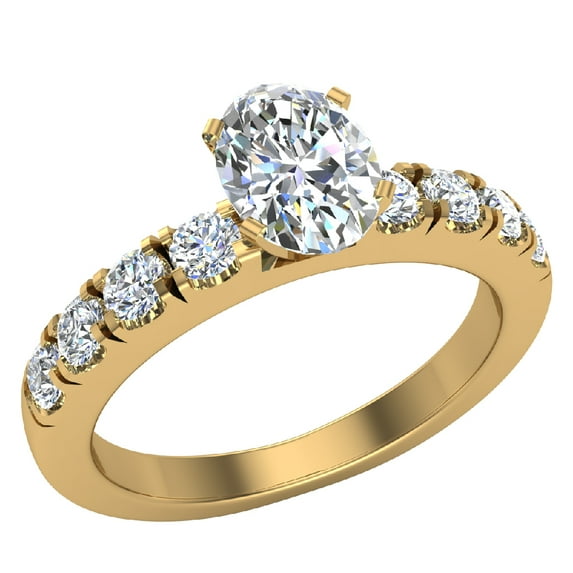Engagement Rings For Women - Oval Cut 18K Gold 1.20 CT (G,I1) GIA Certificate