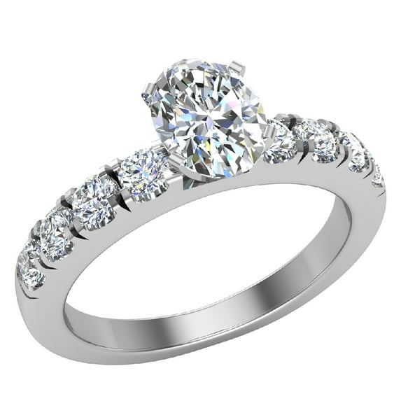 Engagement Rings For Women - Oval Cut 18K White Gold 1.20 CT (D,VS) GIA Certificate