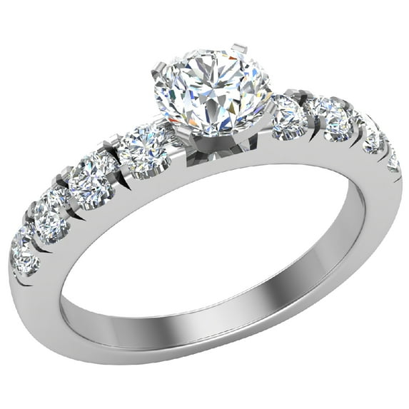 Engagement Rings For Women - Round Brilliant 14K White Gold 1.20 CT (H,SI) GIA Certificate