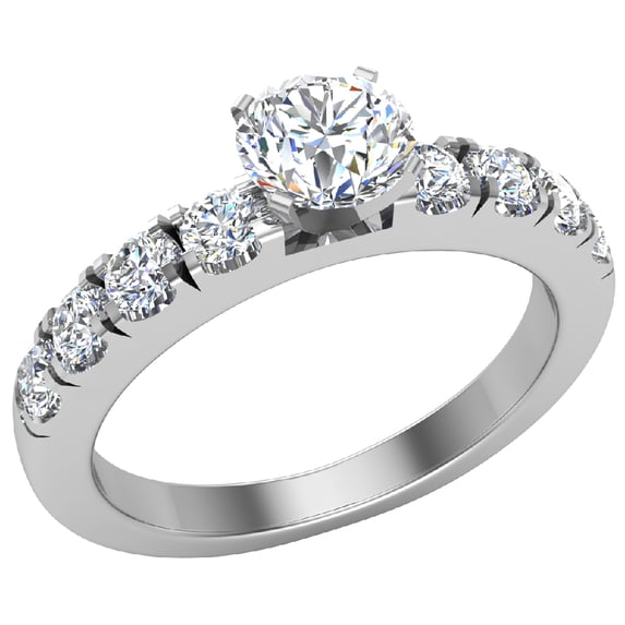 Engagement Rings For Women - Round Brilliant 18K White Gold 1.20 CT (D,VS) GIA Certificate