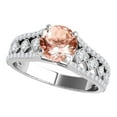 thumbnail image 1 of Engagement Rings for Women 1.24 Carat Halo Unique Design Morganite and Diamond Engagement Ring Crafted 4-prong 14k Solid White Gold, 1 of 5