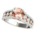thumbnail image 1 of Engagement Rings for Women 1.34 Carat Halo Two Tone Morganite and Diamond Engagement Ring Crafted 4-prong 14k Solid White Gold, 1 of 5