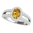 thumbnail image 1 of Engagement Rings for Women 1.68 Carat Diamond and Oval Shaped Citrine Ring prong 10K White Gold, 1 of 5