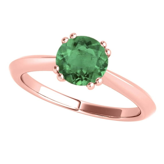 Engagement Rings for Women 1 Carat Emerald Engagement Ring Prong 10k Rose Gold
