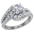 thumbnail image 1 of Engagement Rings for Women 14K White Gold Diamond Ring Ocean Wave Style 1.25 CT (G,SI), 1 of 6