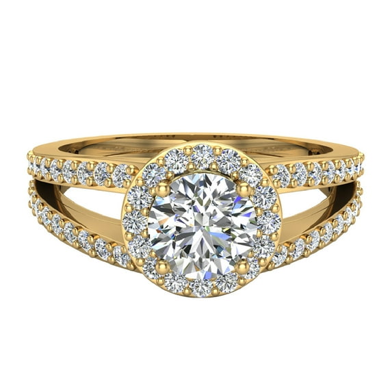 Engagement Rings for Women Round Diamond Split Shank Style 1.40 CT 14K Gold