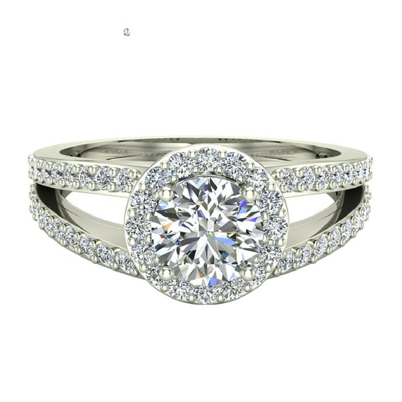 Engagement Rings for Women Round Diamond Split Shank Style 1.40 CT 14K White Gold