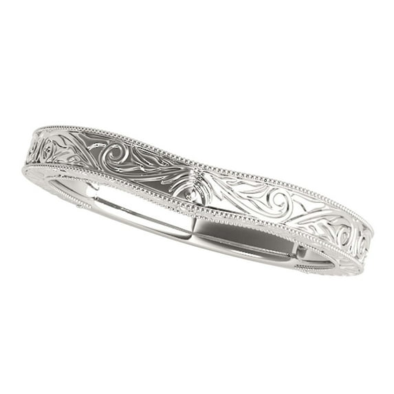 Engagement Wedding Band In 14K Solid White Gold