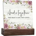 thumbnail image 1 of Engagement Wedding Gifts For Couple Newlyweds,And So They Built A Life They Loved Ceramic Table Sign Desk Decor,Rustic Wooden Block Box Sign Decoration For Home Living Room Shelf Table Decor, 1 of 6