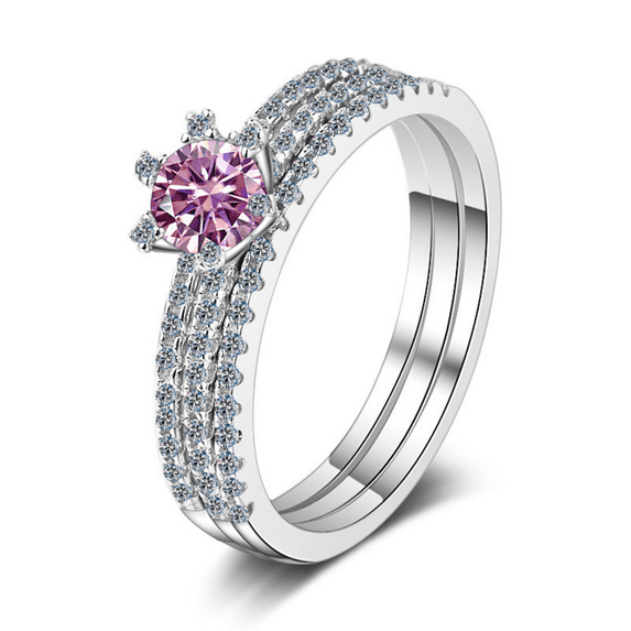 Engagement Wedding Rings for Women,1 ct D Color VVS1 Moissanite Promise Rings, Blue/Green/Pink Diamond Rings with Certificate