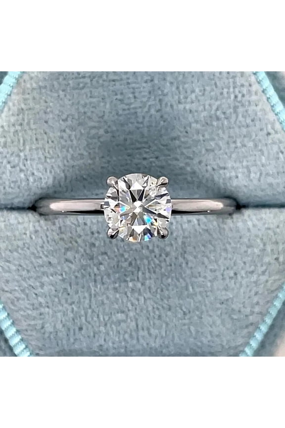 Engagement Wedding Solitaire Ring Set 14K White Gold Plated 925 Silver 2CT Round Cut Lab Created VVS1/D Diamond