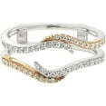 thumbnail image 1 of Engagement Wrap Wedding Enhancer Band Guard Ring for Women Round Cut White Moissanite Diamond 925 Sterling Silver 14K Two-Tone Gold Over, 1 of 1