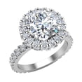 thumbnail image 1 of Engagement rings 14K White Gold Halo Rings for women 3.35 carat (G,SI) (Moissanite Center), 1 of 5