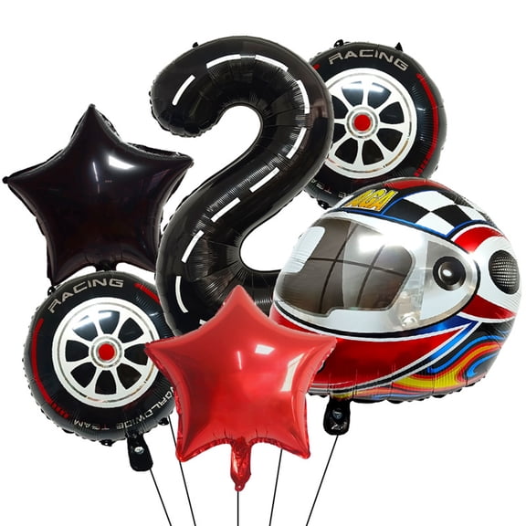 Engaging 40 Inch Digital Balloon Set with Racing Motifs Aluminum Foil Perfect for Kids Parties Family Festivities