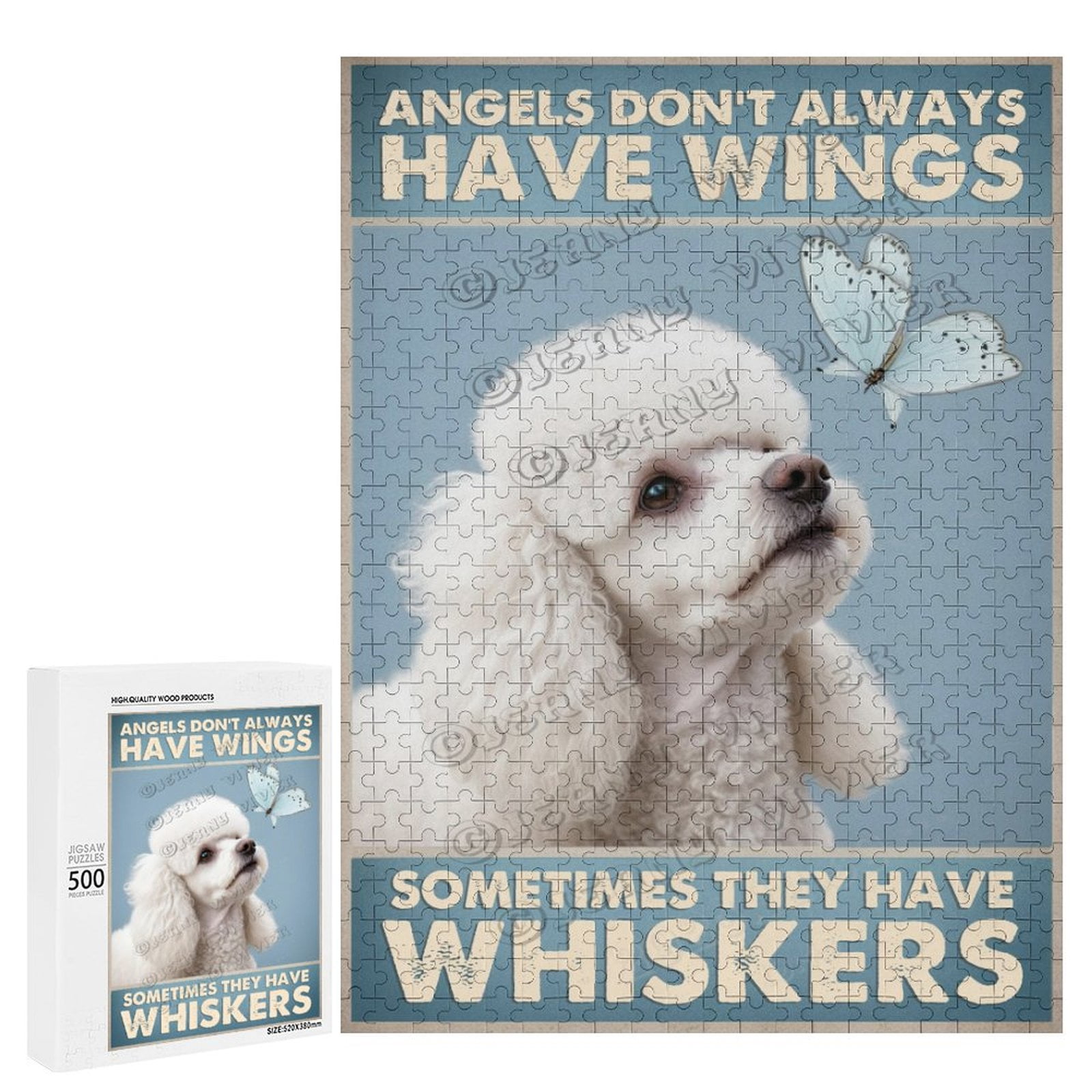 Engaging 500-Piece White Poodle Dog Puzzle for Adults - Perfect for Dog ...