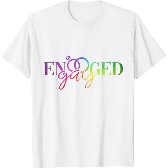 Engayged LGBT Pride Engaged Gay Lesbian Wedding LGBT T shirt T-Shirt