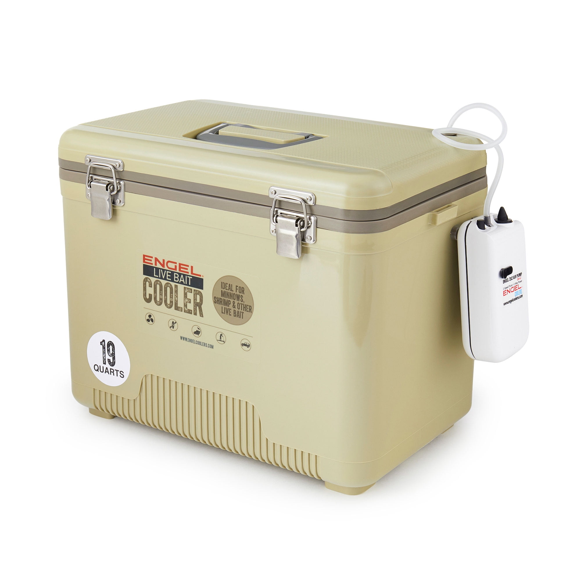 Engel 19 Quart Insulated Live Bait Fishing Dry Box Cooler With