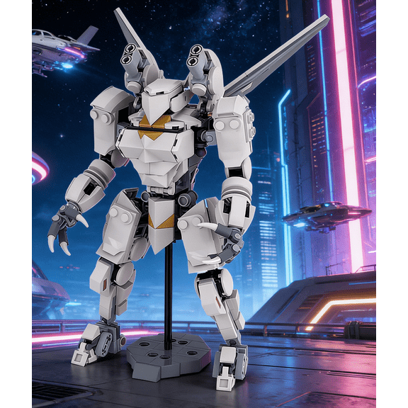 Engel Mecha Building Blocks Set Iconic White Mecha Detailed Collectors Item Compatible with Major Brick Brands