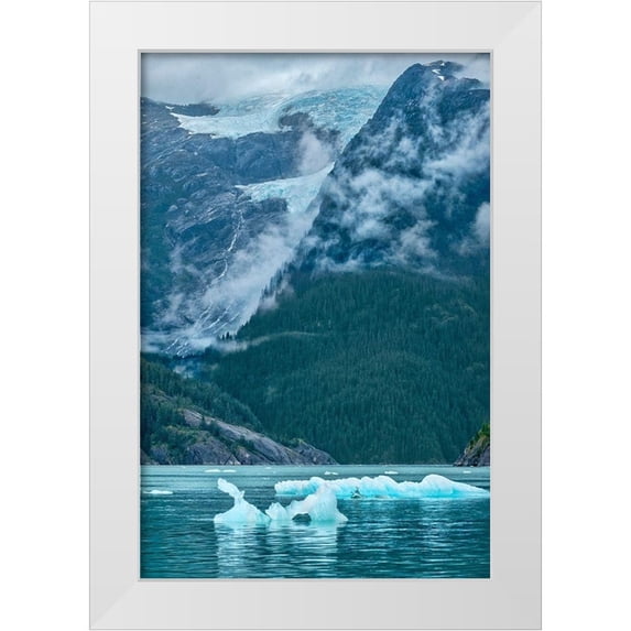 Engelbrecht, Jim 17x24 White Modern Wood Framed Museum Art Print Titled - Glacial ice-iceberg-LeConte Bay-Petersburg-Alaska-USA